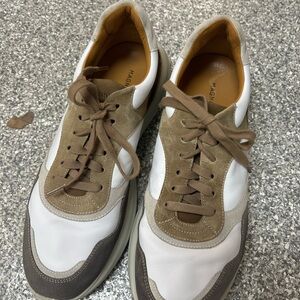 Magnanni White and Brown Sneakers with Retro-Inspired Design